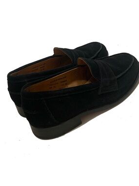 sanders diplomat collection Black Suede Penny Loafers for Men